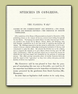 First page of Giddings' speech on the Seminole war