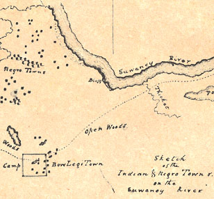 Sketch of Indian and Negro towns on the Suwannee River