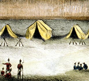 Detail of an officer's tent in the Florida war