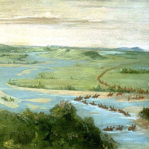 Dragoons on the Canadian River, by Catlin