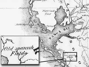 Map of Florida showing the Old Spanish Fields