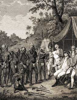 Jamaican maroons negotiating with the British
