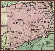 Map showing designated lands under the Creek-Seminole treaty