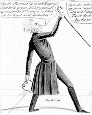 Cartoon satirizing Jackson's execution of Arbuthnot and Ambrister