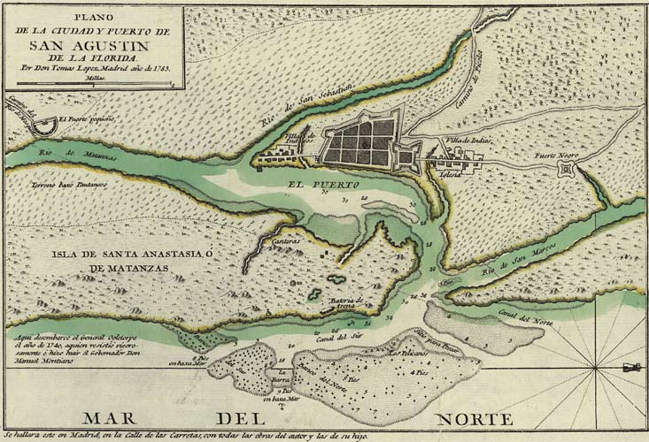 1783 map of St. Augustine