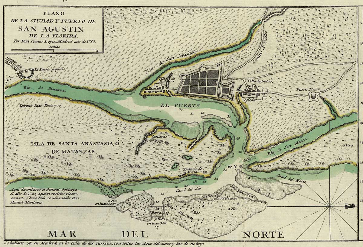 1783 map of St. Augustine