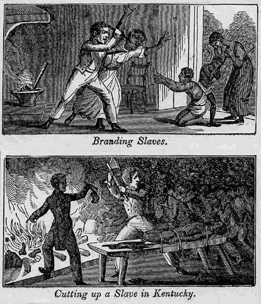 Two panels from the American Anti-Slavery Almanac of 1840