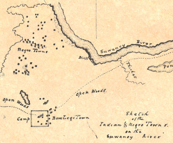 Sketch of Indian and Negro towns on the Suwannee River