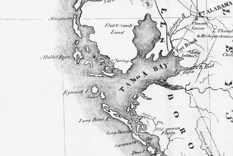 Map of Florida showing the Old Spanish Fields