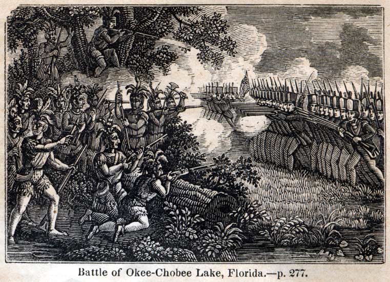 Battle of Okee-Chobee engraving