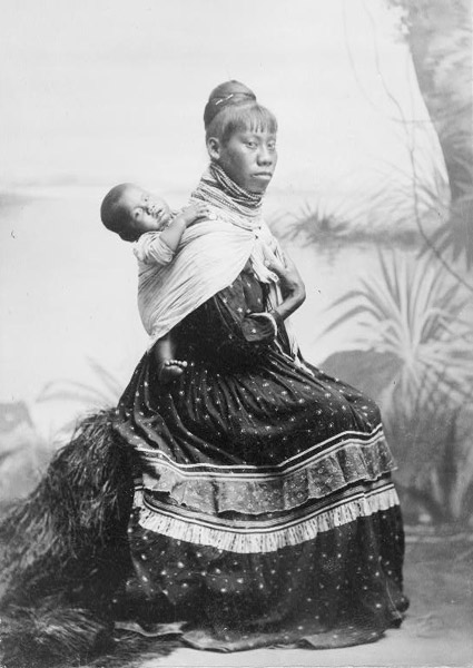 Seminole woman with child